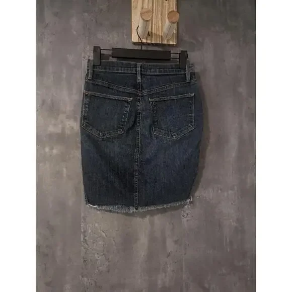 Women's Frame Denim Blue Distressed Skirt Size 24 - Picture 3 of 8